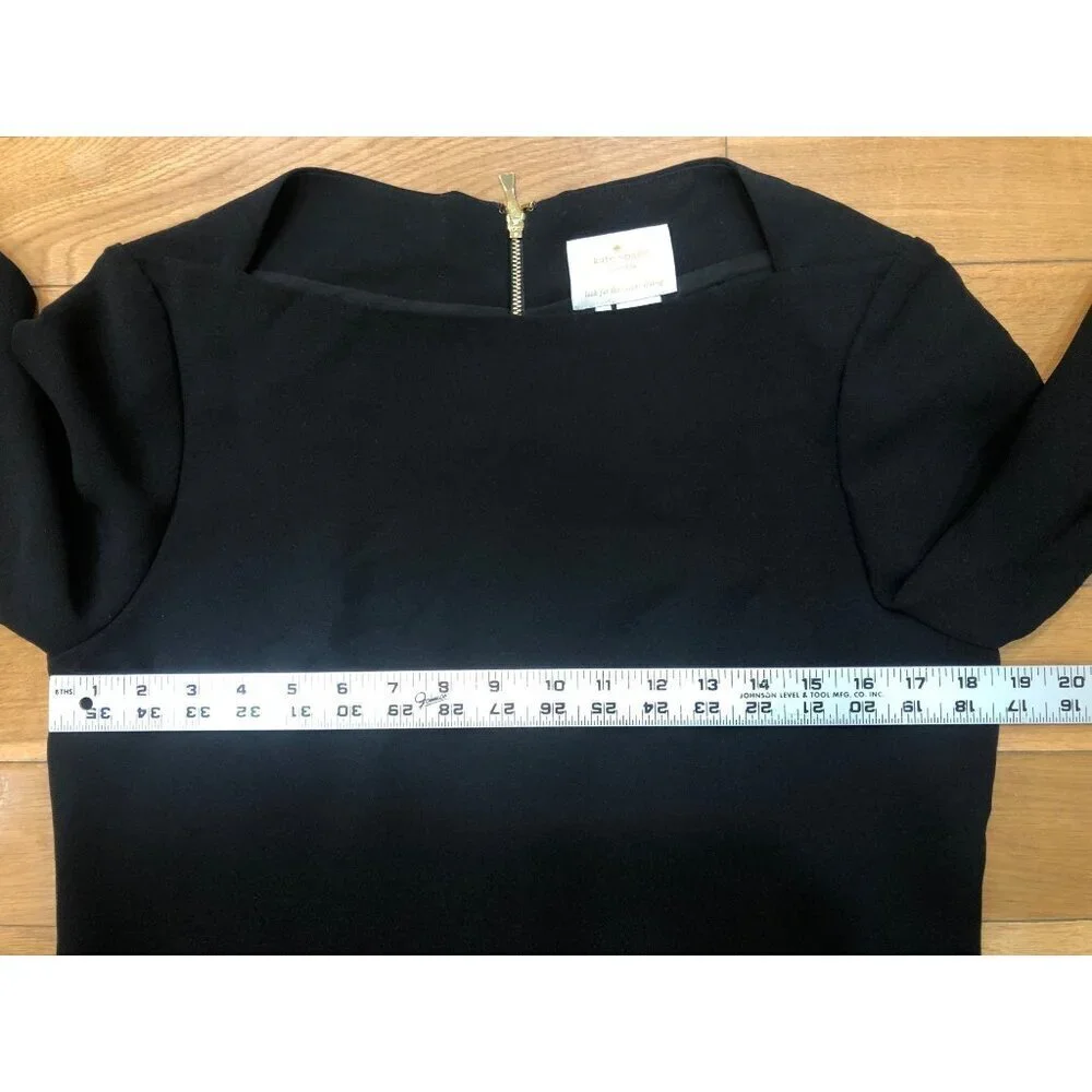 Kate Spade Shift-Flare Cut Black 3/4 Sleeve Dress Size 8